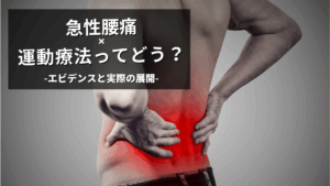 急性腰痛の限界と工夫